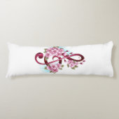 ミュージカル高音クレフ、 音符記号ノートと桜花 ボディピロー (正面)