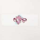 ミュージカル高音クレフ、 音符記号ノートと桜花 ヨガマット (裏面(横))