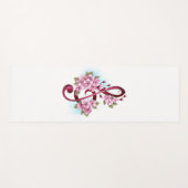 ミュージカル高音クレフ、 音符記号ノートと桜花 ヨガマット (正面(横))