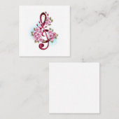 ミュージカル高音クレフ、 音符記号ノートと桜花 割引カード (正面/裏面)