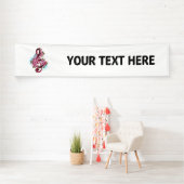 ミュージカル高音クレフ、 音符記号ノートと桜花 横断幕 (インサイチュ)