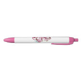 ミュージカル高音クレフ、 音符記号ノートと桜花 黒ボールペン (ボトム)