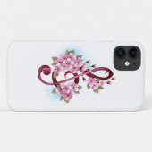 ミュージカル高音クレフ、 音符記号ノートと桜花 Case-Mate iPhoneケース (裏面(横))