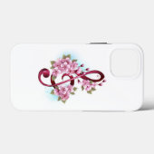 ミュージカル高音クレフ、 音符記号ノートと桜花 Case-Mate iPhoneケース (裏面 (横))