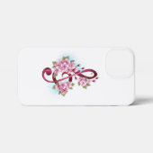 ミュージカル高音クレフ、 音符記号ノートと桜花 iPhoneケース (裏面横)