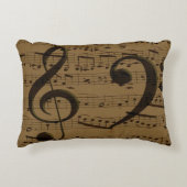 ミュージカル高音クレフ、 音符記号楽譜クラシック アクセントクッション (正面)