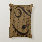 ミュージカル高音クレフ、 音符記号楽譜クラシック アクセントクッション (裏面(縦))