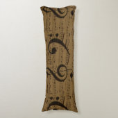 ミュージカル高音クレフ、 音符記号楽譜クラシック ボディピロー (正面縦)