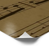 ミュージカル高音クレフ、 音符記号楽譜クラシック ポスター (コーナー)