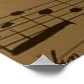 ミュージカル高音クレフ、 音符記号楽譜クラシック ポスター (角)