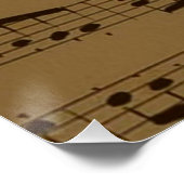 ミュージカル高音クレフ、 音符記号楽譜クラシック ポスター (コーナー)