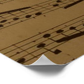 ミュージカル高音クレフ、 音符記号楽譜クラシック ポスター (角)