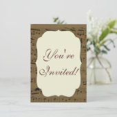 ミュージカル高音クレフ、 音符記号楽譜クラシック 招待状 (スタンド正面)