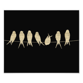 ミュージカル鳥 フォトプリント           