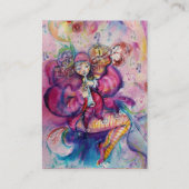 ミュージカル クラウン ピンク パープル ブルー 水彩 名刺 (裏面)