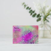 ミュージカル クラウン ピンク パープル ブルー 水彩 名刺 (スタンド正面)