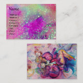 ミュージカル クラウン ピンク パープル ブルー 水彩 名刺 (正面/裏面)