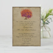 ミュージカル ゴールド レッド ハート ツリー ウェディング 招待状 (スタンド正面)