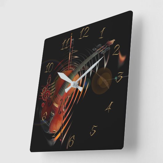 ミュージカル スクエア壁時計 (傾斜)