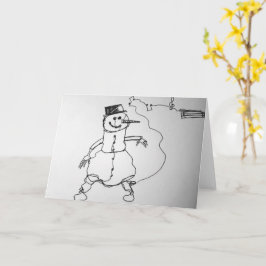 ミュージカル スノーマン アート プリント カード