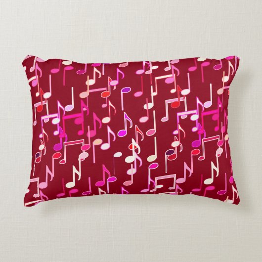 ミュージカル・ノートプリント- burgundy 数々の, アクセントクッション (正面)