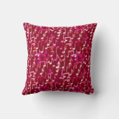 ミュージカル・ノートプリント- burgundy 数々の, クッション (裏面)