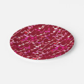 ミュージカル・ノートプリント- burgundy 数々の, ペーパープレート (アングル)