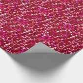 ミュージカル・ノートプリント- burgundy 数々の, ラッピングペーパー (角)