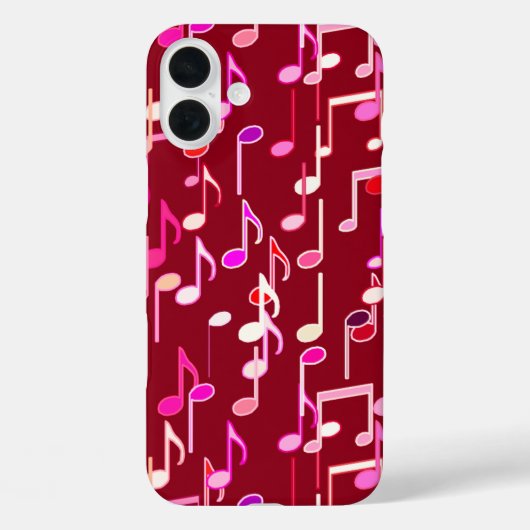 ミュージカル・ノートプリント- burgundy 数々の, Case-Mate iPhoneケース (裏面)
