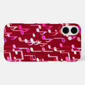 ミュージカル・ノートプリント- burgundy 数々の, Case-Mate iPhoneケース (裏面 (横))