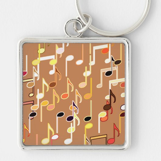 ミュージカル・ノートプリント- Caramel Tan 数々の, キーホルダー (正面)