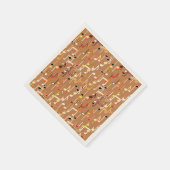 ミュージカル・ノートプリント- Caramel Tan 数々の, スタンダードカクテルナプキン (角)