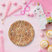 ミュージカル・ノートプリント- Caramel Tan 数々の, ペーパープレート (パーティー)