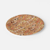 ミュージカル・ノートプリント- Caramel Tan 数々の, ペーパープレート (アングル)