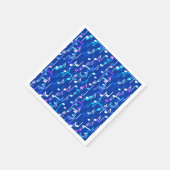 ミュージカル・ノートプリント- indigo blue 数々の, スタンダードカクテルナプキン (角)