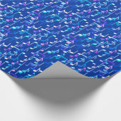 ミュージカル・ノートプリント- indigo blue 数々の, ラッピングペーパー (角)