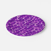ミュージカル・ノートプリント- violet purple 数々の, ペーパープレート (アングル)