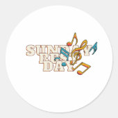 ミュージカル・ノート日最高の日ステッカー ラウンドシール (正面)