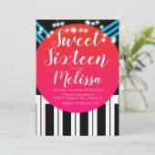 ミュージカル ピアノ レッドカーペットスタイル ナイト スウィート16 招待状 (スタンド正面)