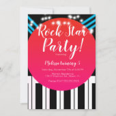 ミュージカル ピアノ ロックスター バースデーパーティー 招待状 (正面)