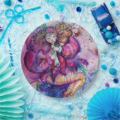 ミュージカル ピンクのピエロとフクロウ ペーパープレート (パーティー)