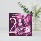 ミュージカルCATピンク明るい赤紫色第2バースデーパーティー 招待状 (スタンド正面)