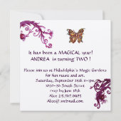 ミュージカルCATピンク明るい赤紫色第2バースデーパーティー 招待状 (裏面)