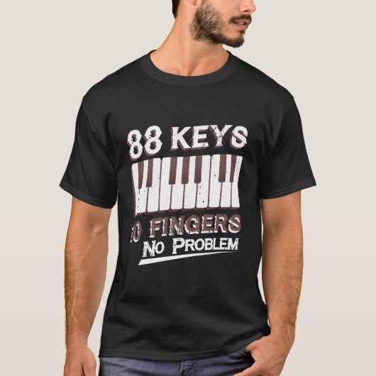 ミュージシャンおもしろいピアニスト音楽愛好家ギフトピアノ Tシャツ (正面)