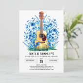 ミュージシャンお洒落ギターボーイ誕生日 招待状 (スタンド正面)