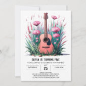 ミュージシャンお洒落ギター誕生日 招待状 (正面)