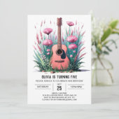 ミュージシャンお洒落ギター誕生日 招待状 (スタンド正面)