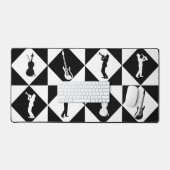 ミュージシャンと楽器 デスクマット (キーボード&マウス)