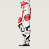 ミュージシャンのために白い赤の長いレギンス レギンス (左)