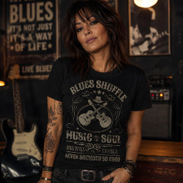 ミュージシャンのためのソウルフルなブルースシャッフルミュージック Tシャツ